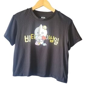 BT21 Official Black Crop Top Size Medium